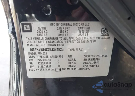 2011 Buick Enclave 1Xl z USA, uszkodzony, nr VIN 5GAKVBEDXBJ381923